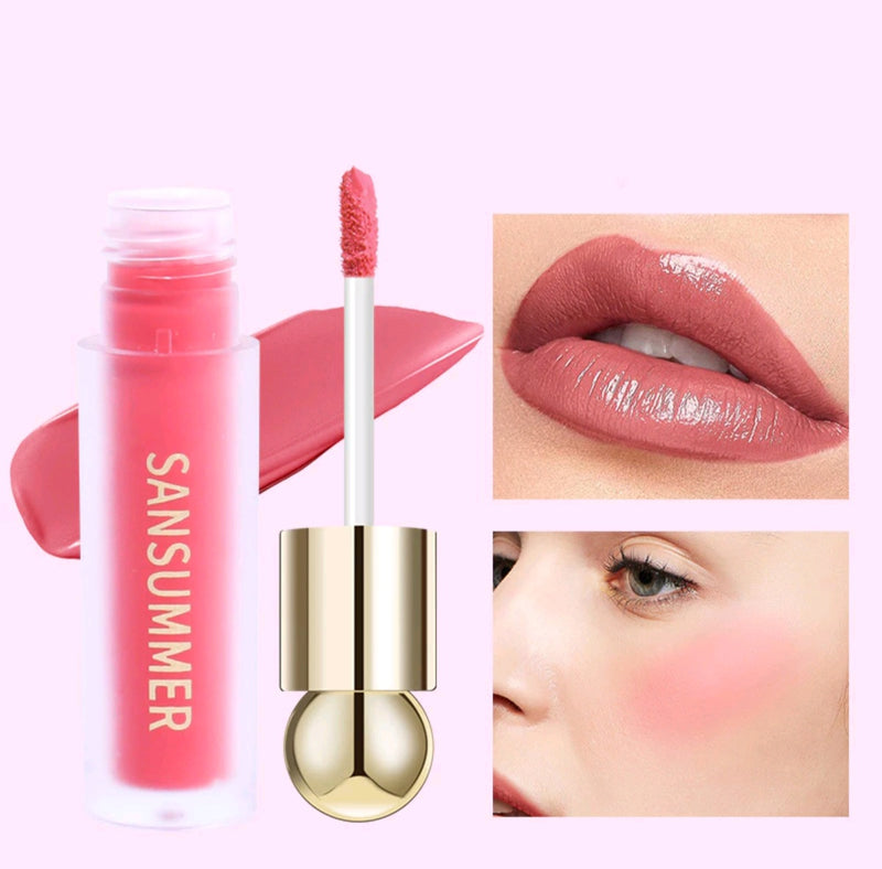 Batom Líquido 2 em 1 para Lábios e Blush - Sansummer - Beleza Versátil em um Produto