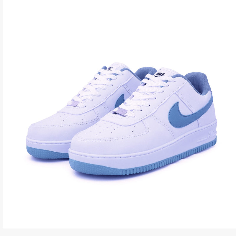 Tênis Nike Air Force AF1 Retro - Branco e Celeste - Elegância e Conforto